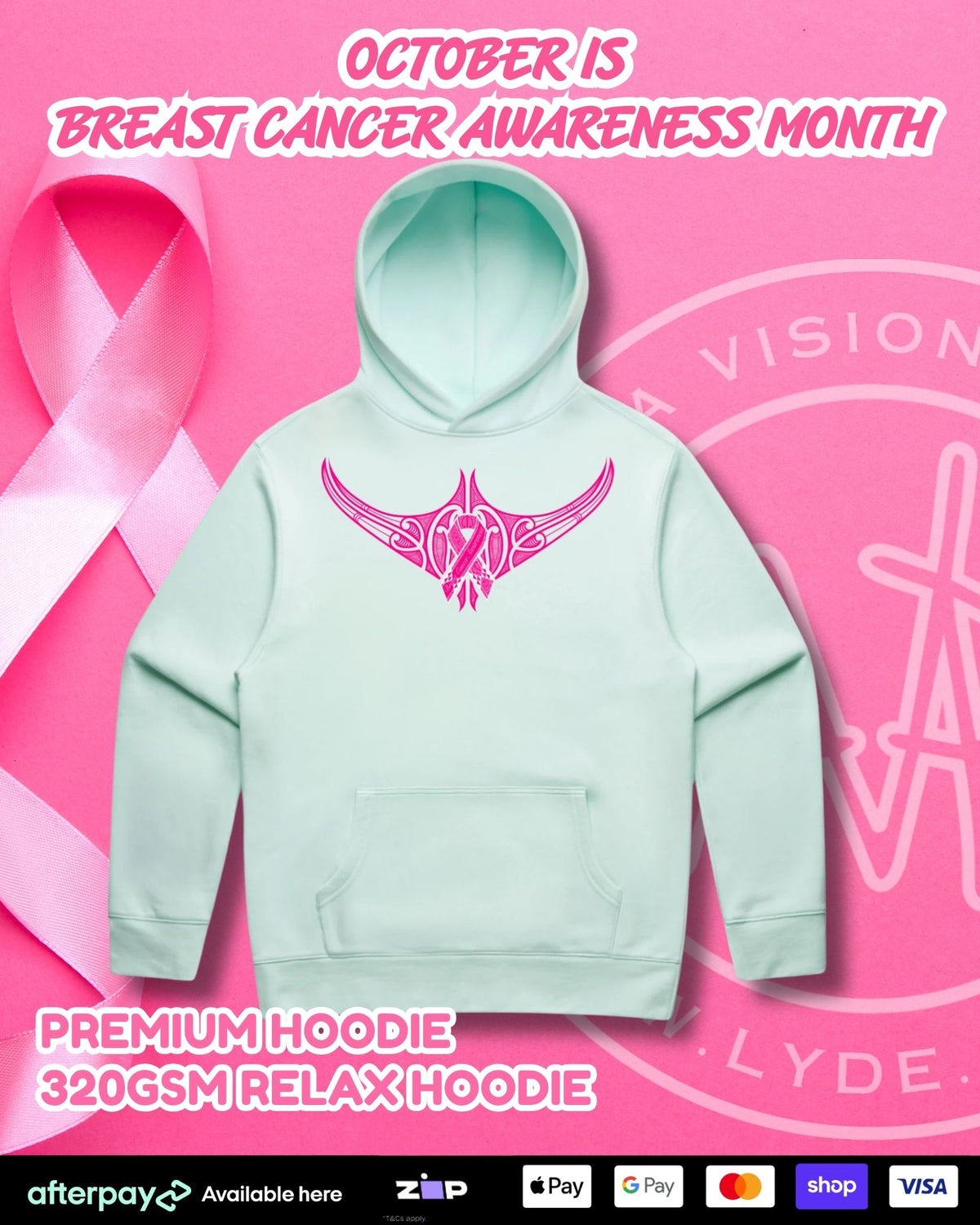 LIMITED Breast Cancer Awareness Hoodie (Adults) Aloua Vision & Print