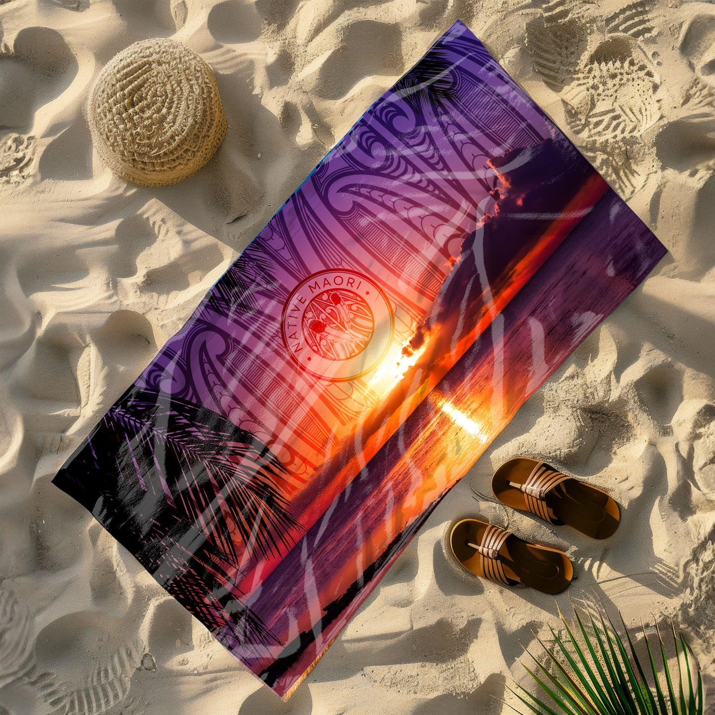 Native Maori Beach Towel (Microfibre) Aloua Vision & Print