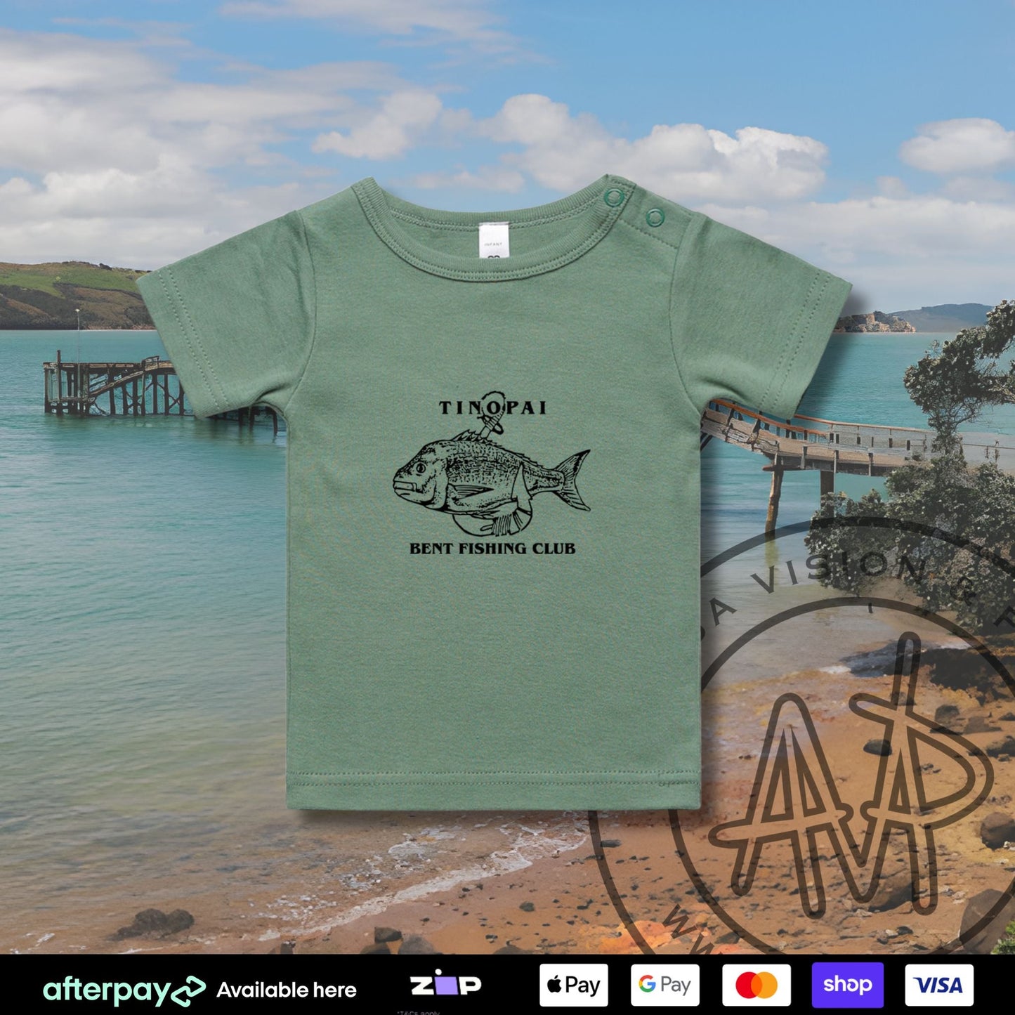Tinopai Bent Fishing Club Tees (Infant) Aloua Vision & Print