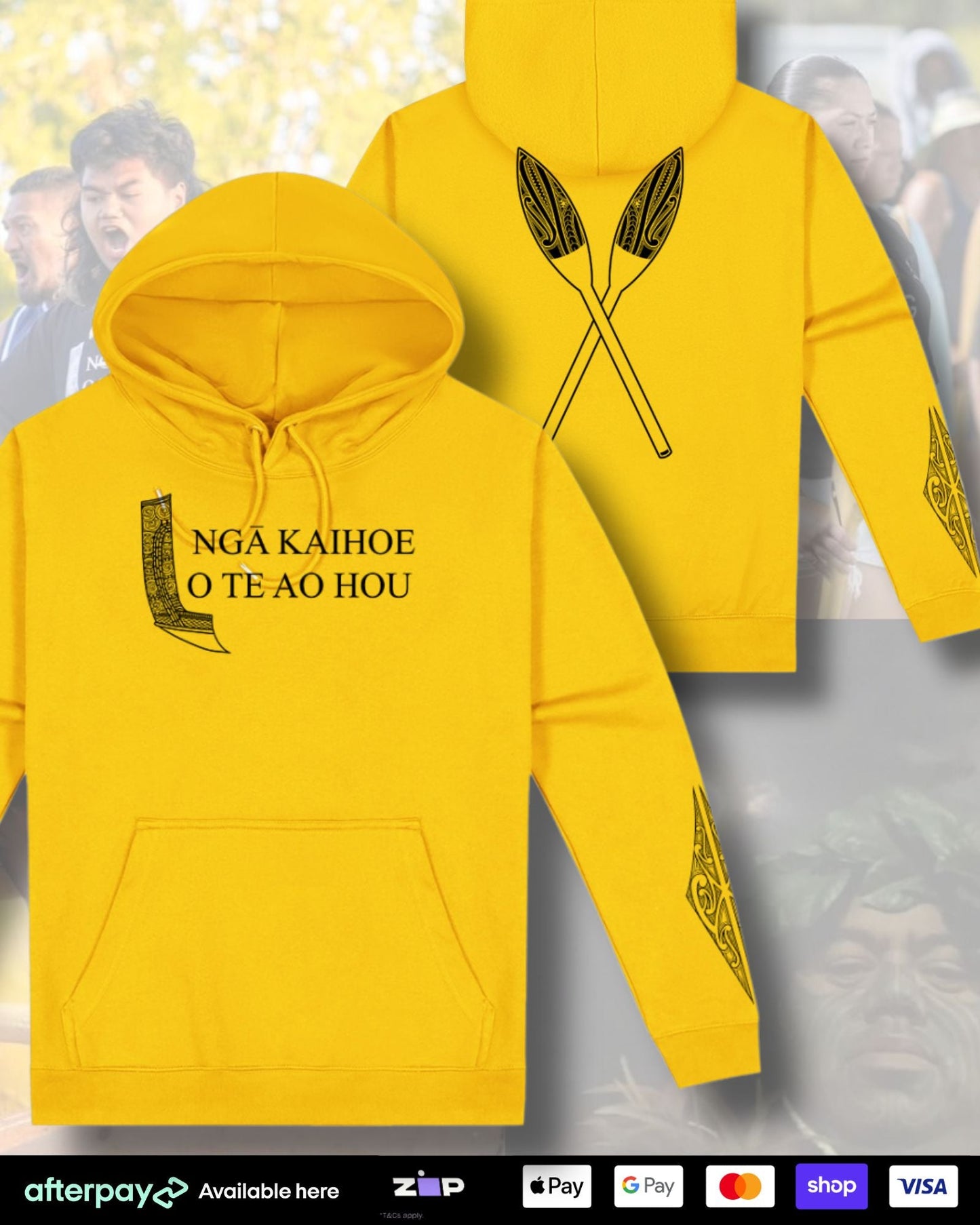 Ngā Kaihoe O Te Ao Hou - Hoodie/Sleeve Print (Adults) Aloua Vision & Print