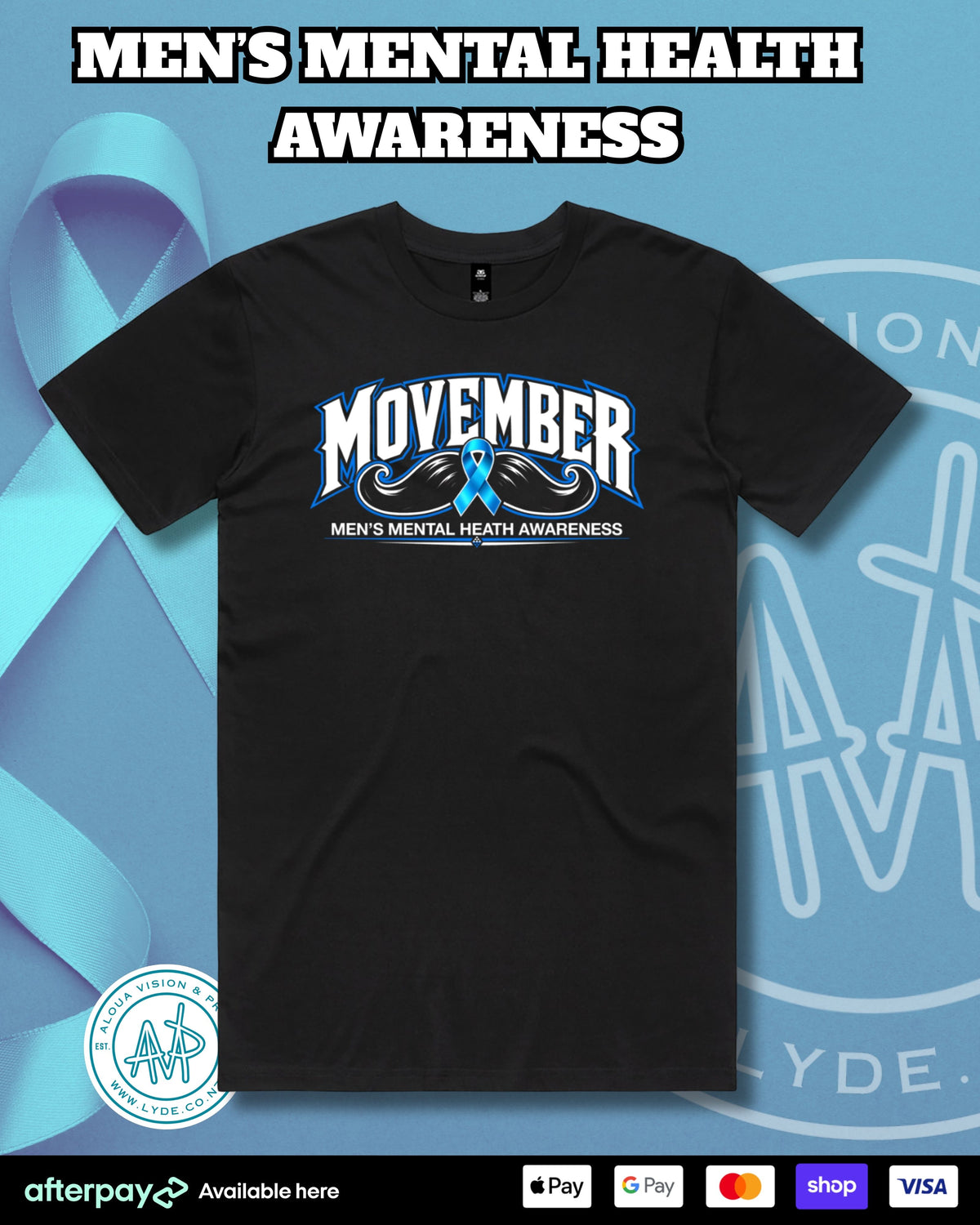 Movember T-Shirt (NO Design) Aloua Vision & Print