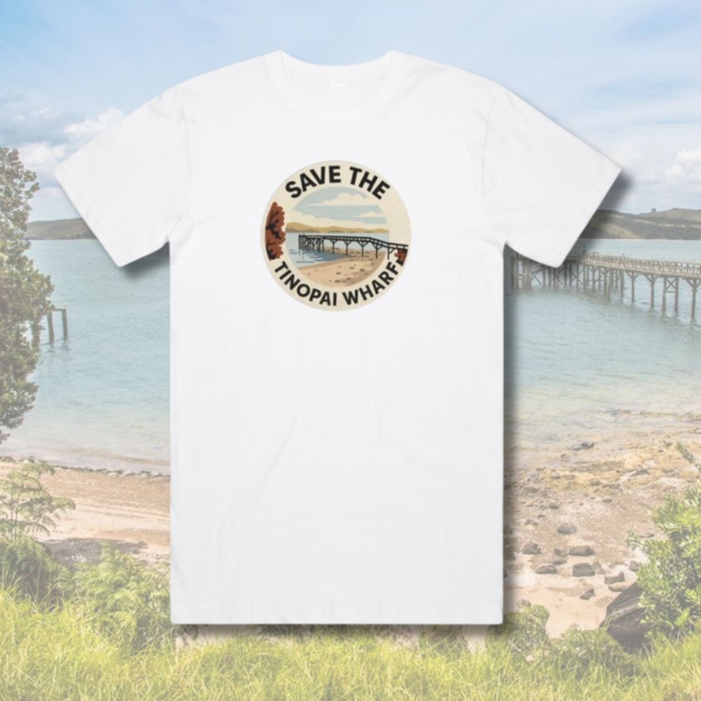 Tinopai - Save the Wharf T-Shirt Circle (Adults) Aloua Vision & Print