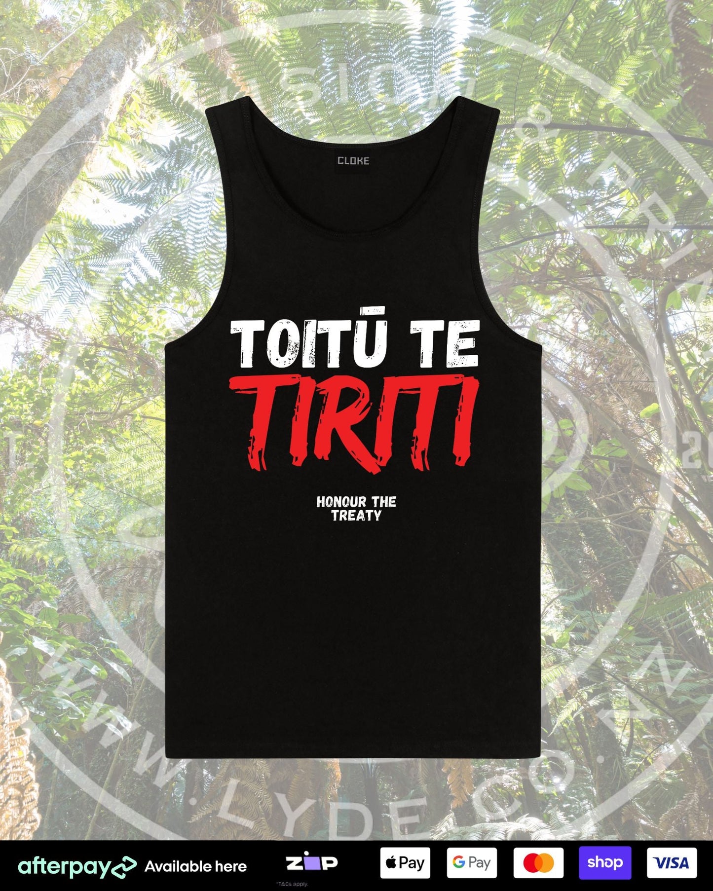 Toitu Te Tiriti Singlet Aloua Vision & Print