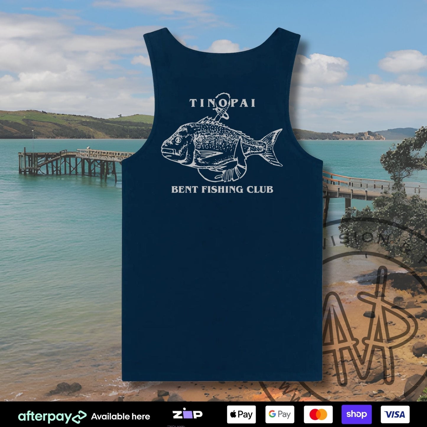 Tinopai Bent Fishing Club Singlet (Adults) Aloua Vision & Print
