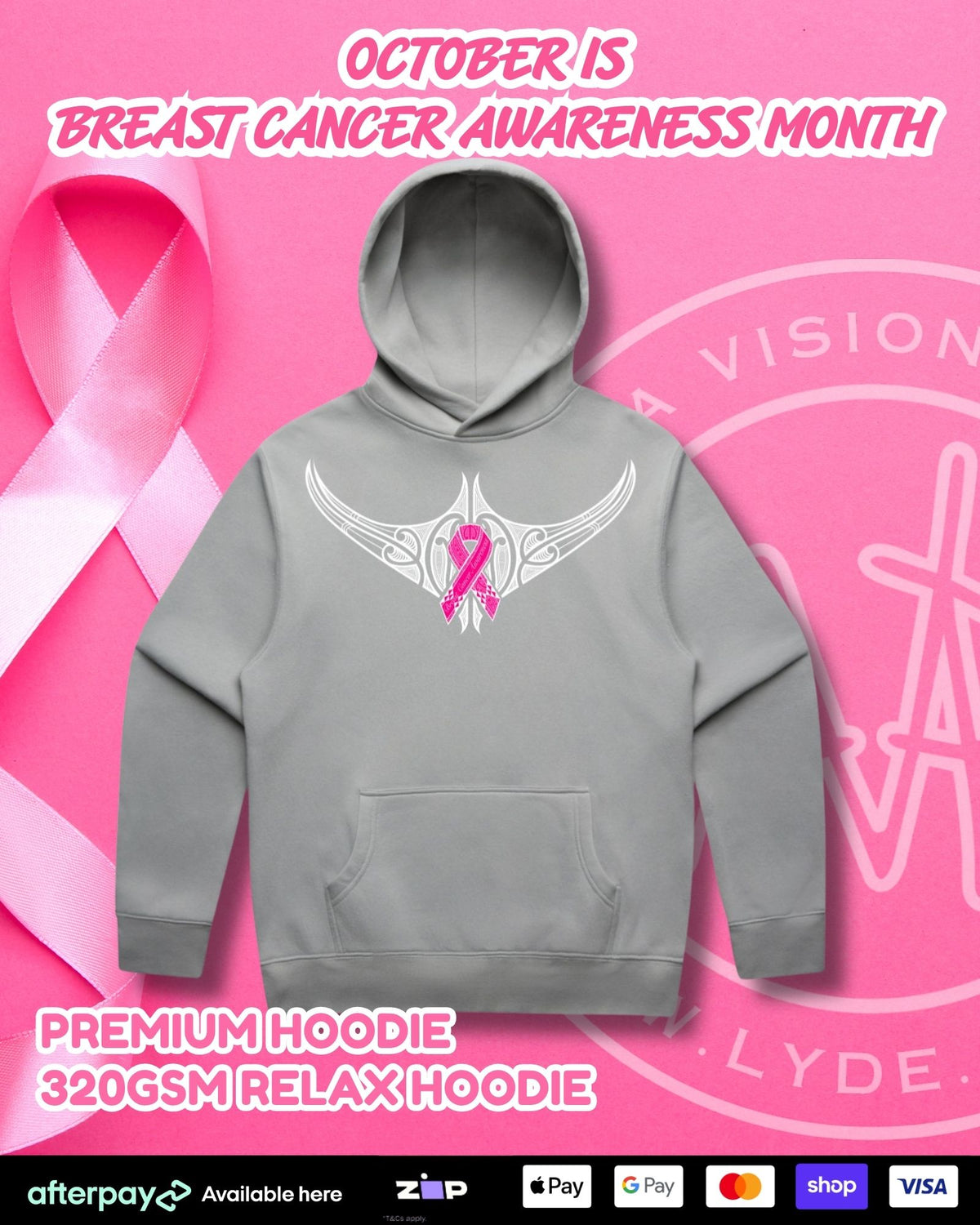 LIMITED Breast Cancer Awareness Hoodie (Adults) Aloua Vision & Print