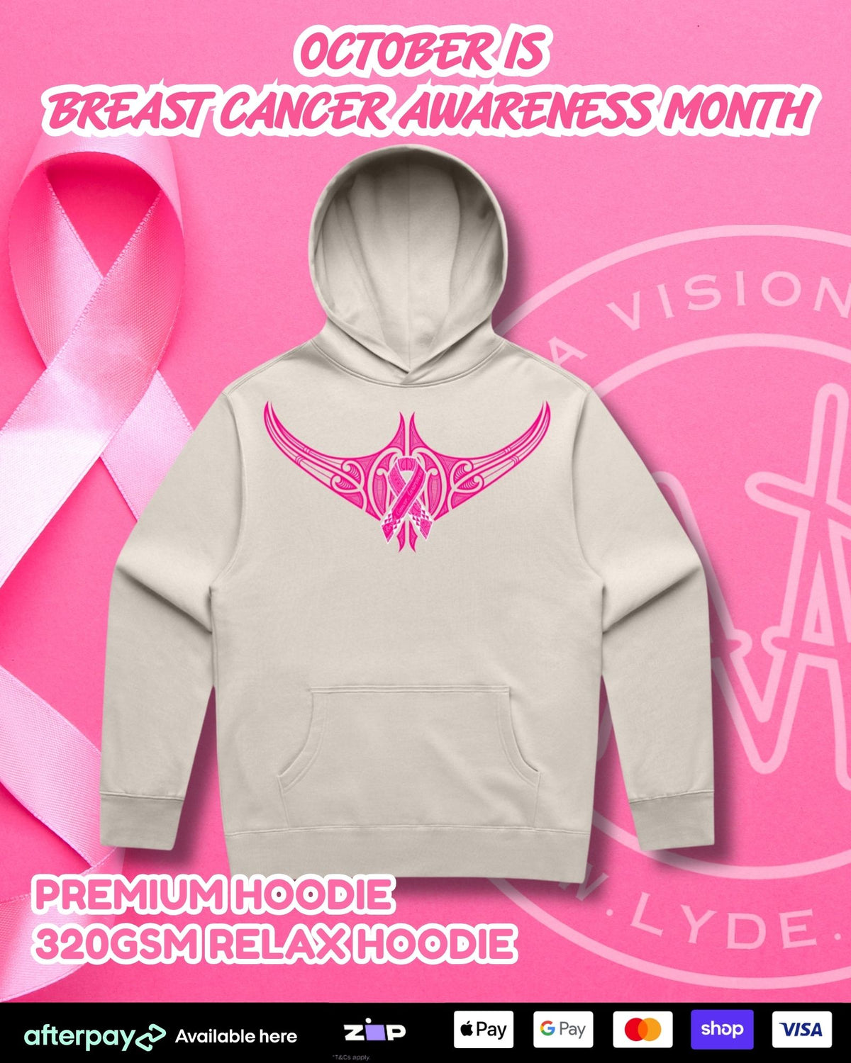 LIMITED Breast Cancer Awareness Hoodie (Adults) Aloua Vision & Print