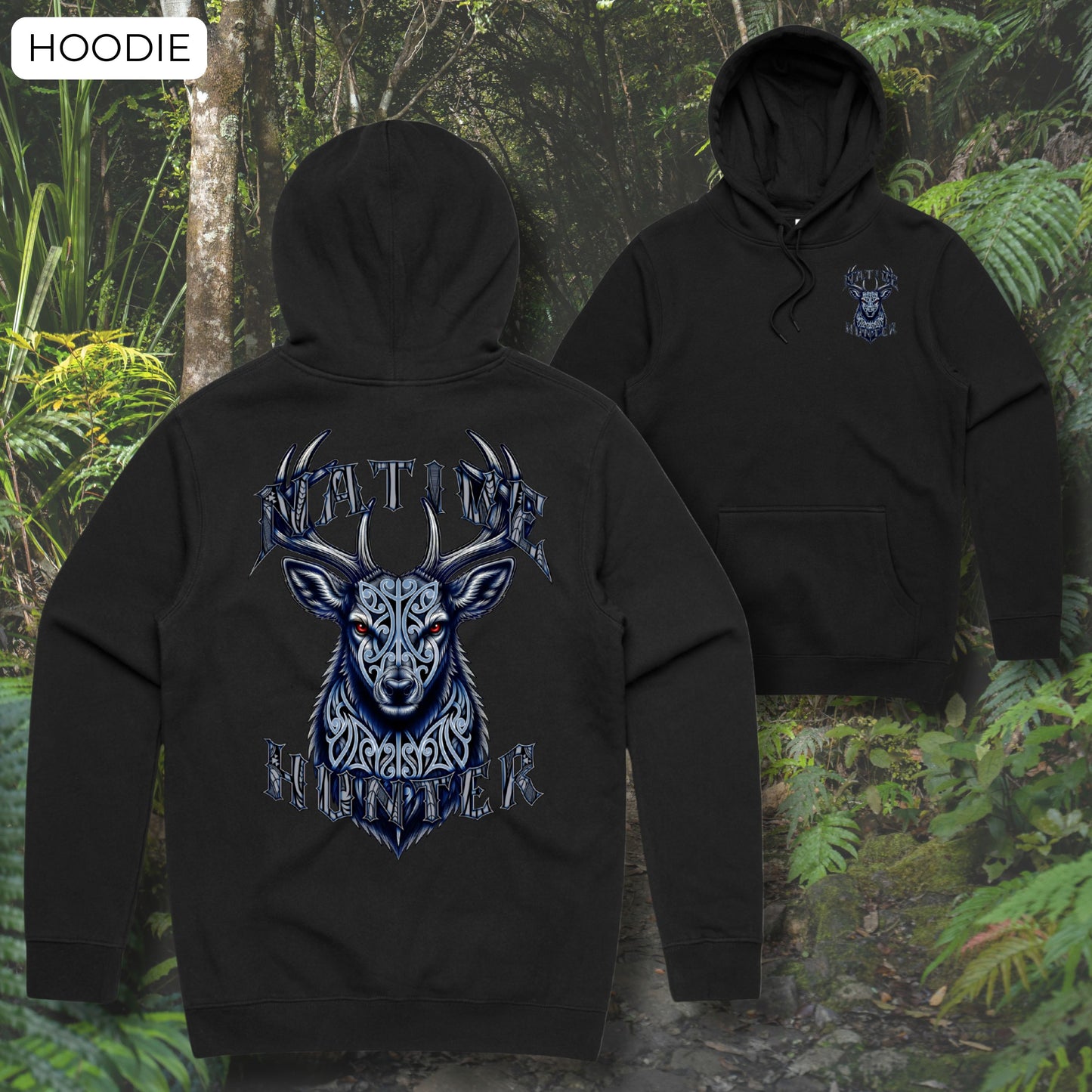 Native Hunter STAG - HEAVY Hoodie (Adults) Aloua Vision & Print