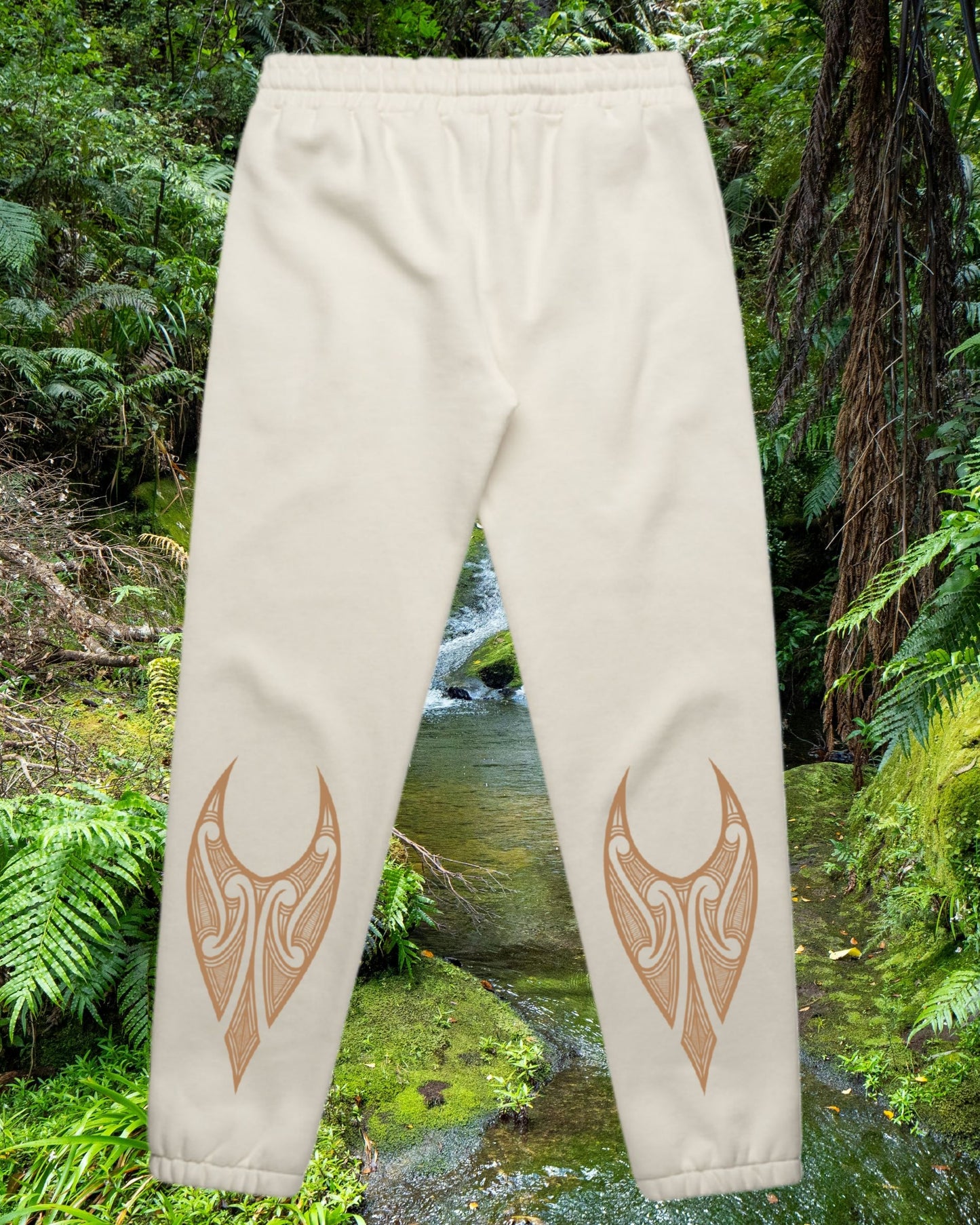 Tangata Toa Mana Pants - Ecru Aloua Vision & Print