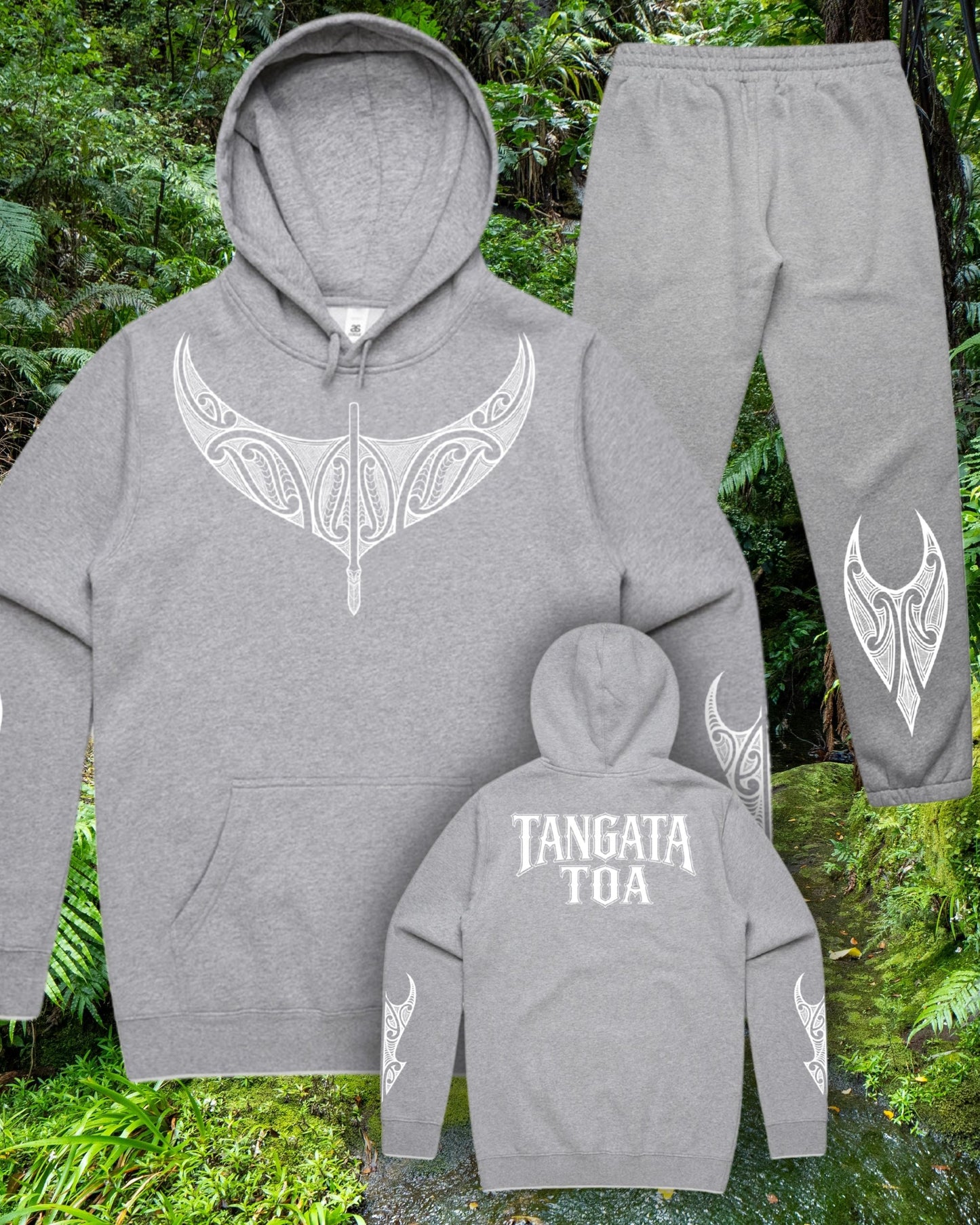 Tangata Toa Set (Hoodie & Pants) Aloua Vision & Print