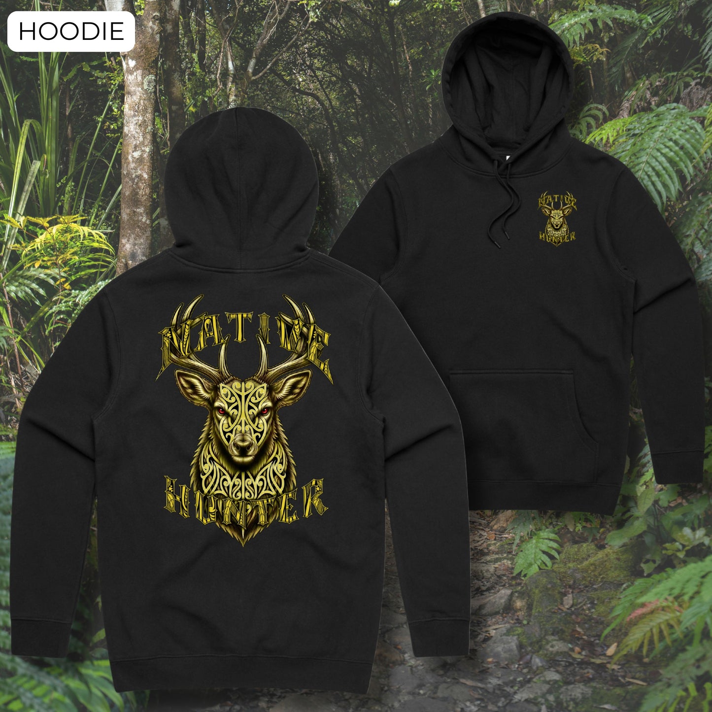 Native Hunter - Stag STANDARD Hoodie (Adults) Aloua Vision & Print