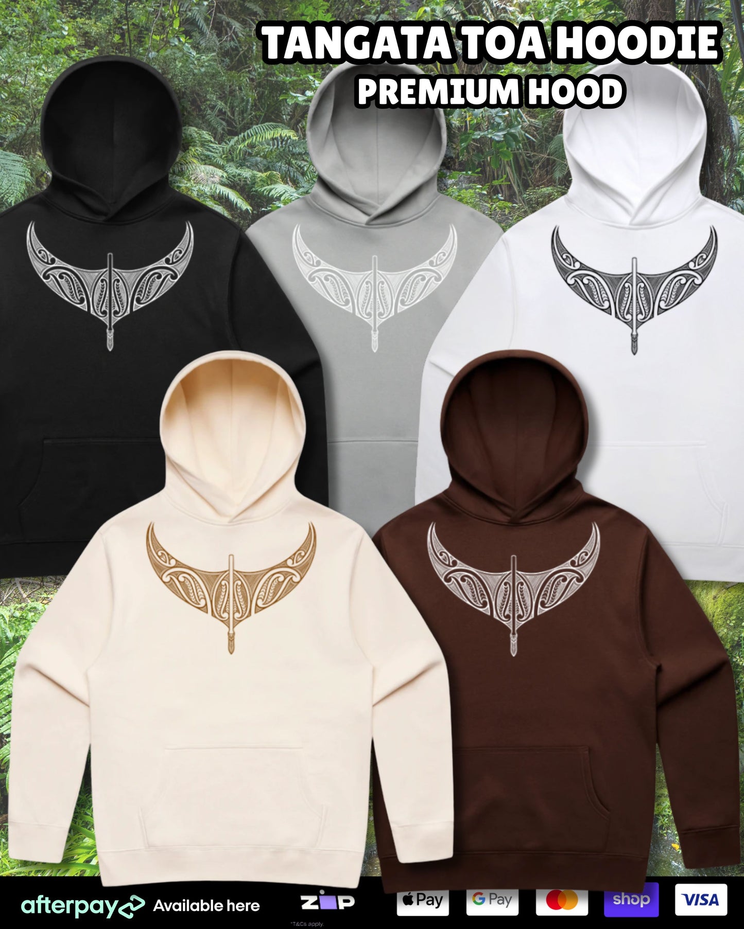 Tangata Toa Hoodie (Adults) Aloua Vision & Print