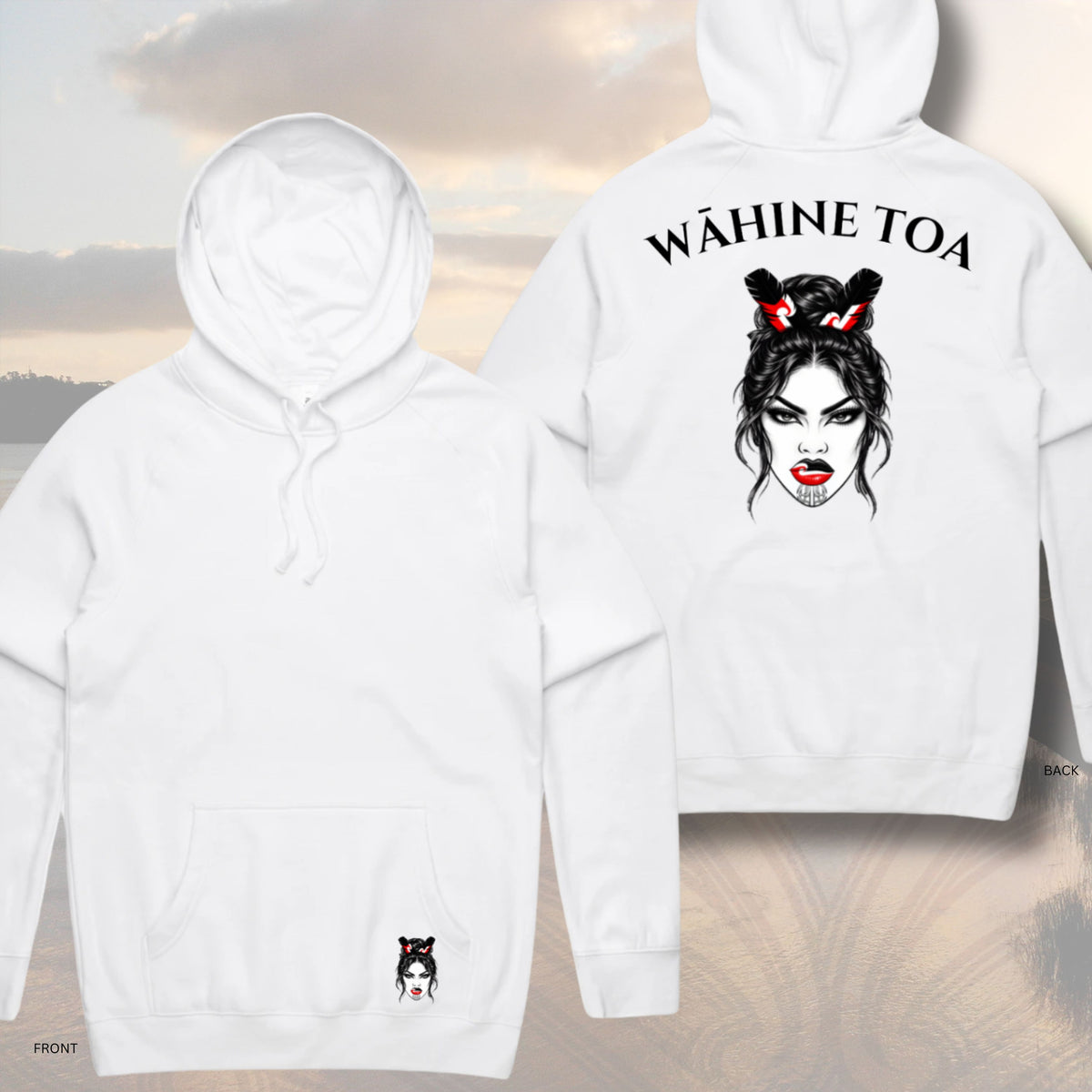 Wahine Toa (Shoulder Print) Hoodie (Adults) Aloua Vision & Print