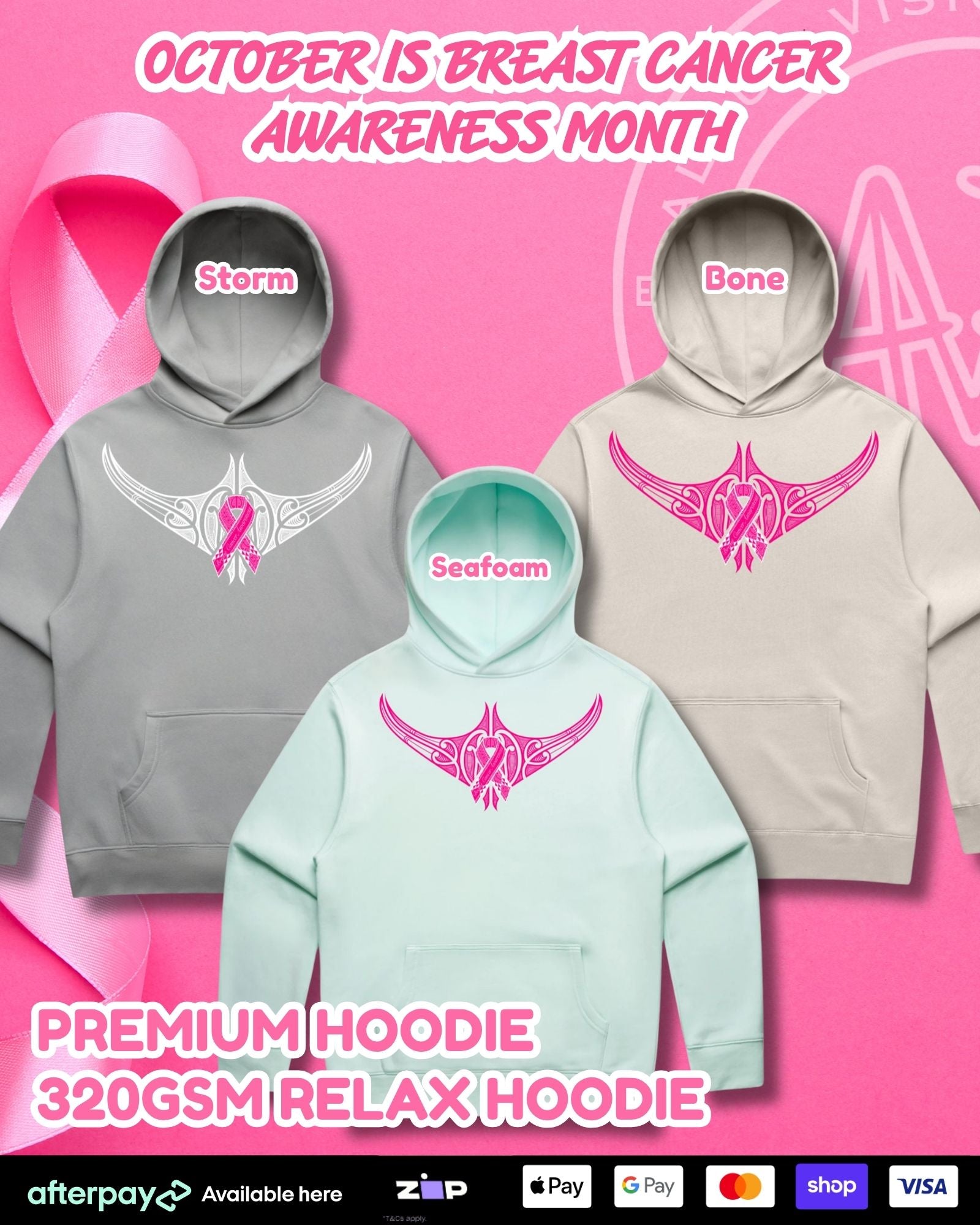 LIMITED Breast Cancer Awareness Hoodie (Adults) Aloua Vision & Print