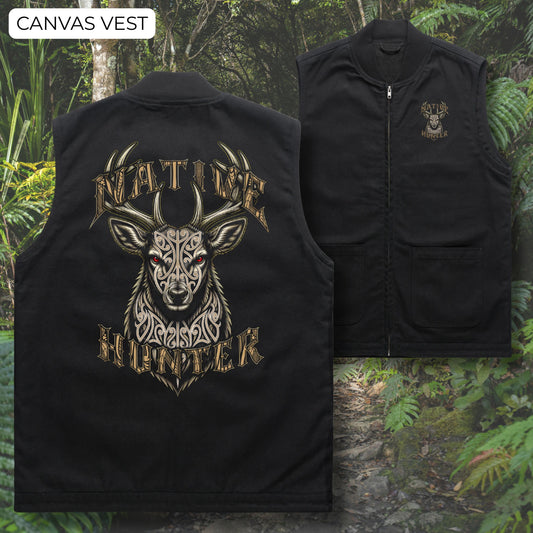 Native Hunter Canvas Vest - Stag (Adults) Aloua Vision & Print
