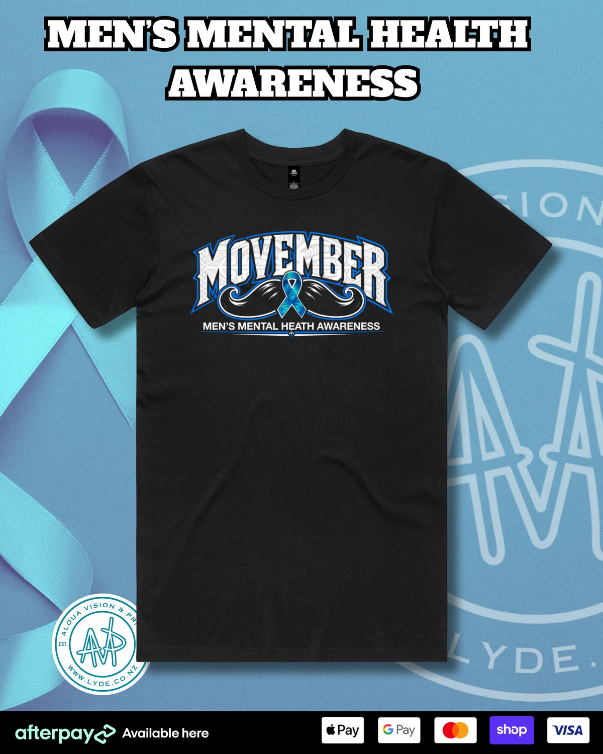 Movember T-Shirt (with Design) Aloua Vision & Print