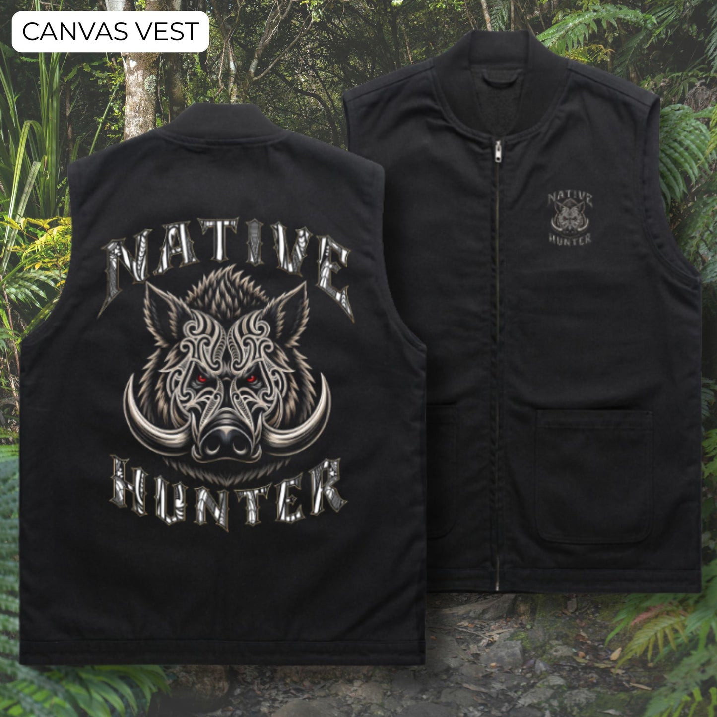 Native Hunter Canvas Vest (Adults) Aloua Vision & Print