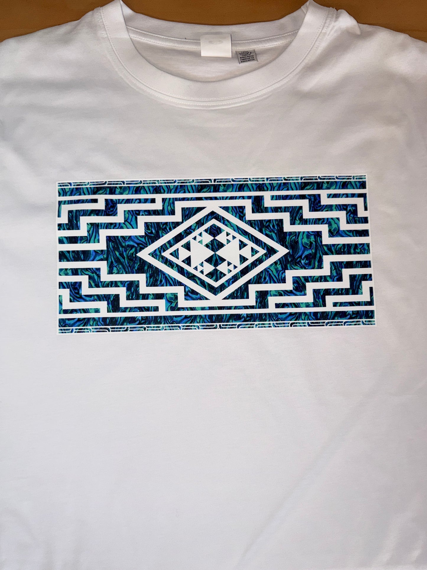 T-Shirt - Poutama Paua (Size Large) Aloua Vision & Print