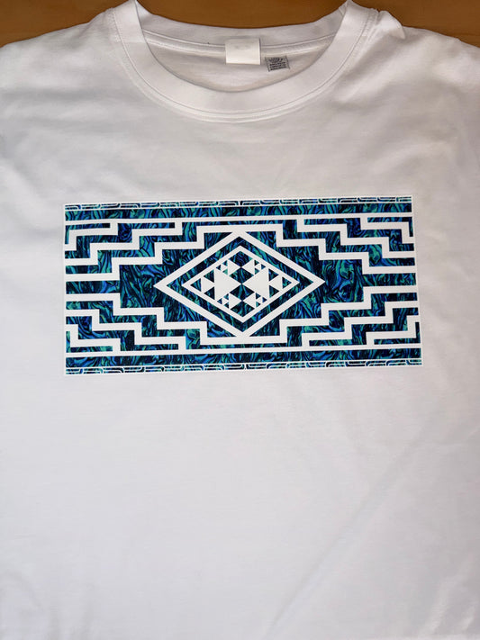 T-Shirt - Poutama Paua (Size Large) Aloua Vision & Print