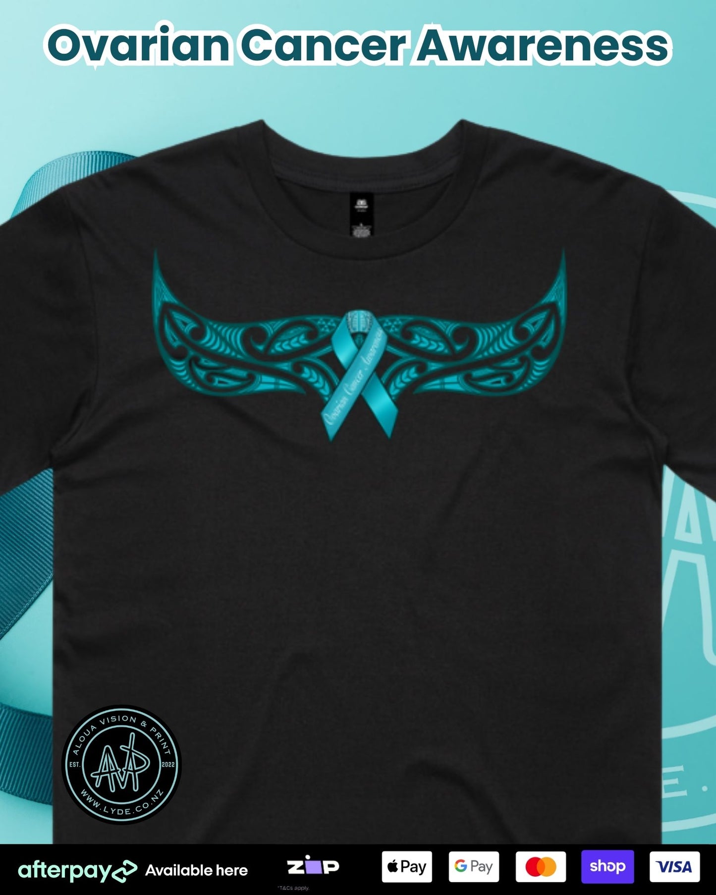 Ovarian Cancer Awareness T-Shirt (Adults) Aloua Vision & Print