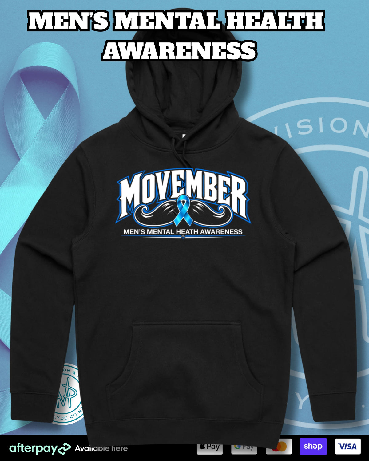 Movember Hoodie (NO Design) Aloua Vision & Print