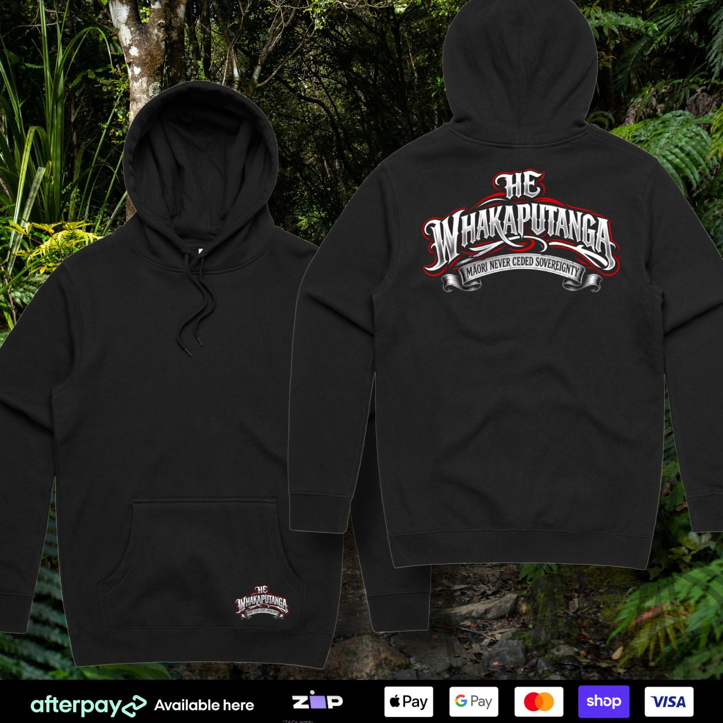 He Whakaputanga Hoodie (Adults) Aloua Vision & Print