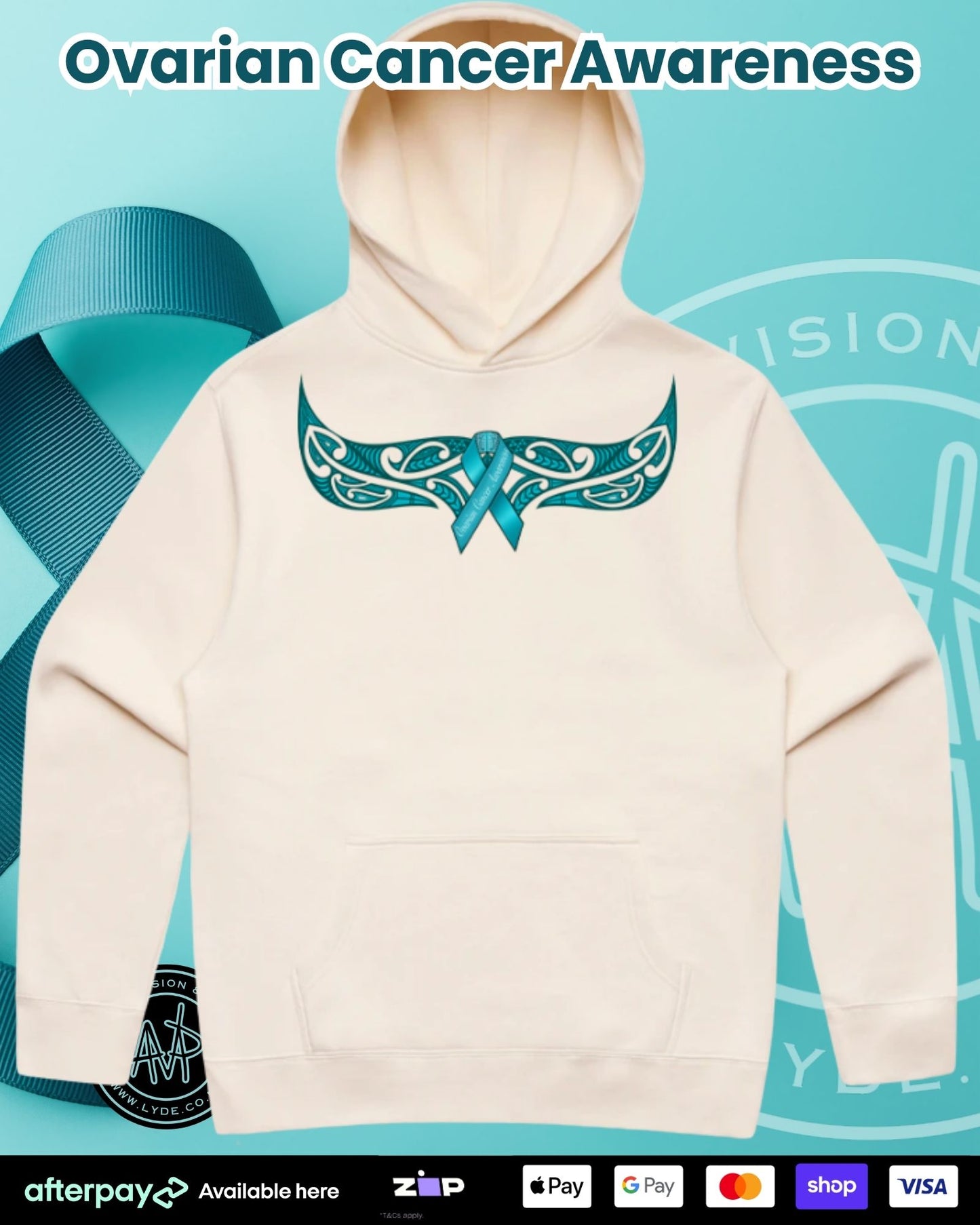 Ovarian Cancer Awareness Hoodie (Adults) Aloua Vision & Print