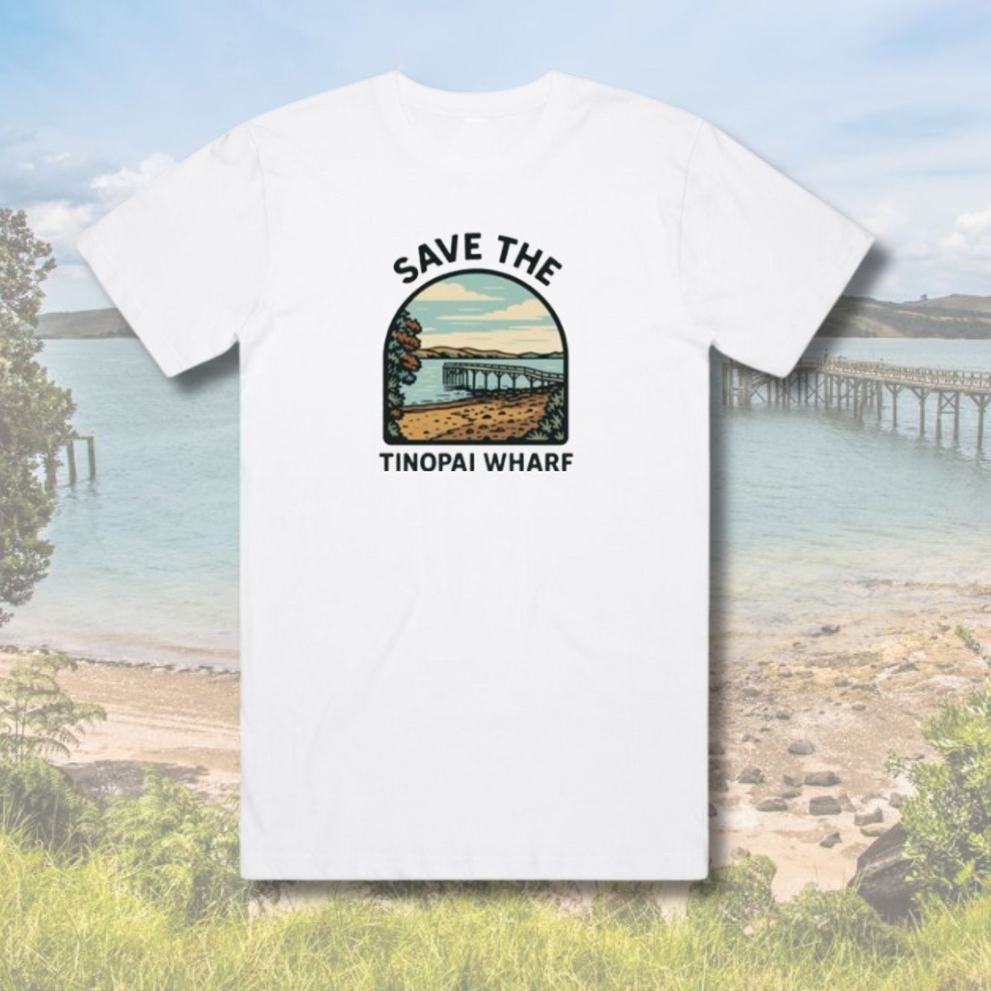 Tinopai - Save the Wharf T-shirt (Adults) Aloua Vision & Print