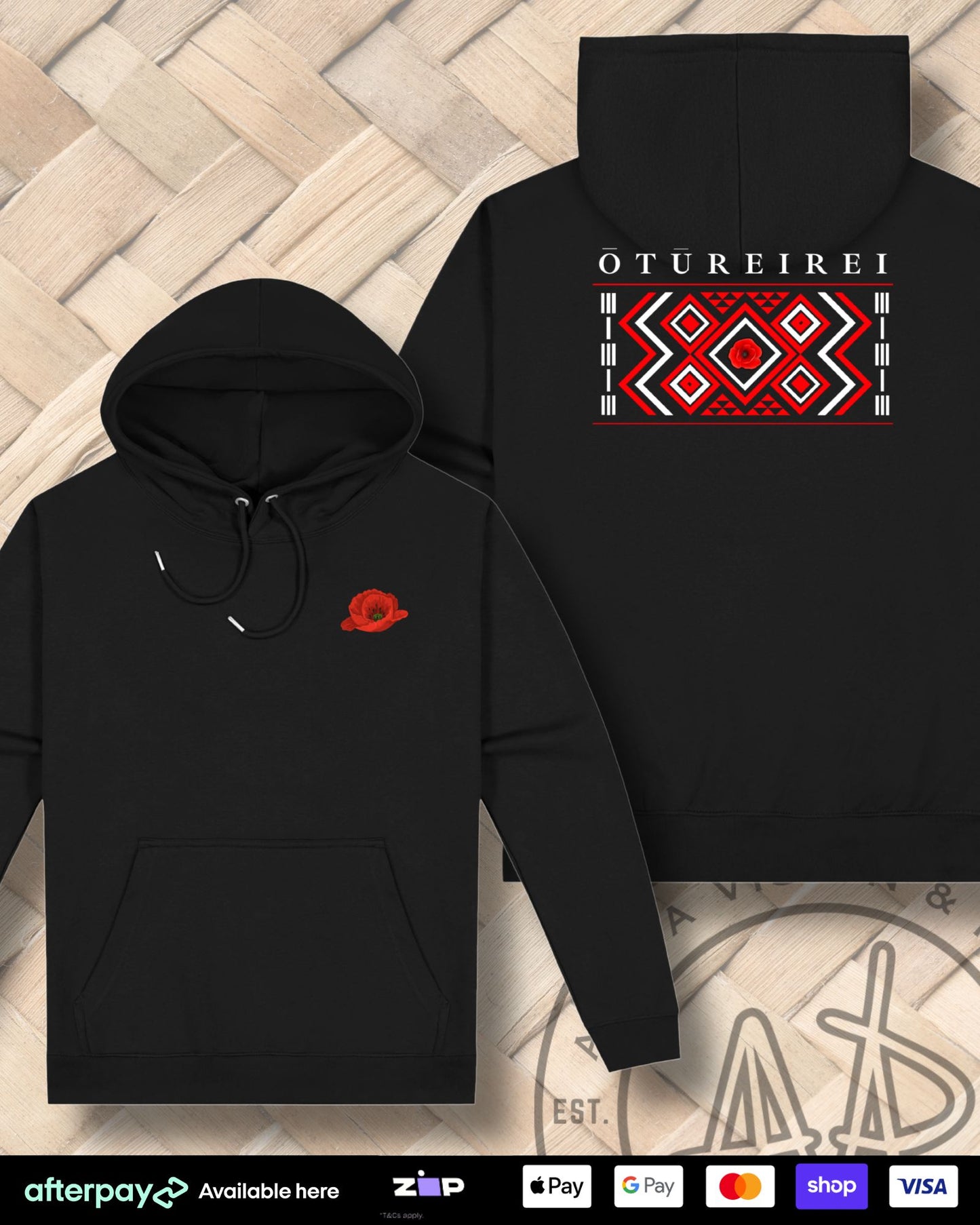 Oturei Anzac Design 1 Hoodie (Adults)