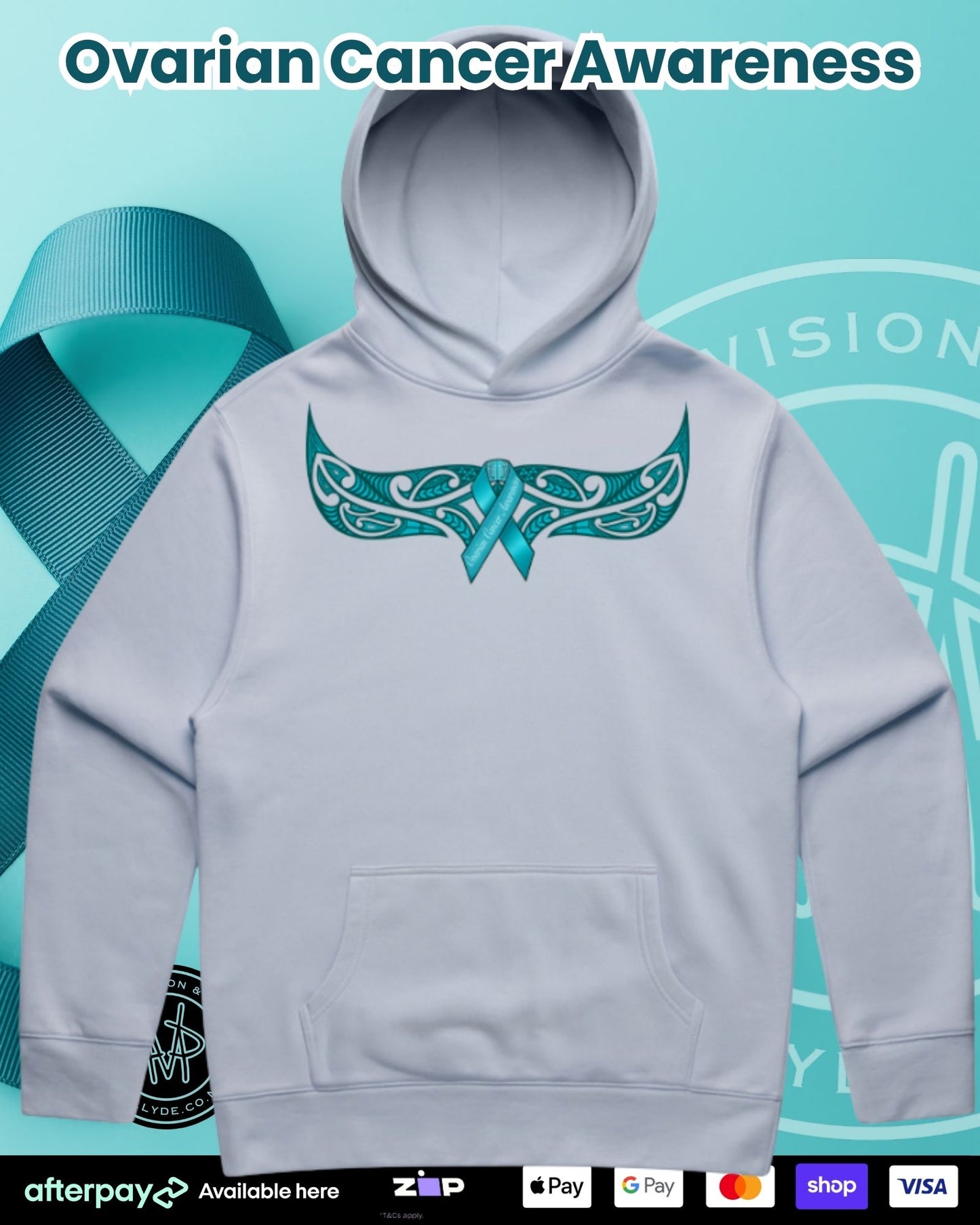 Ovarian Cancer Awareness Hoodie (Adults) Aloua Vision & Print