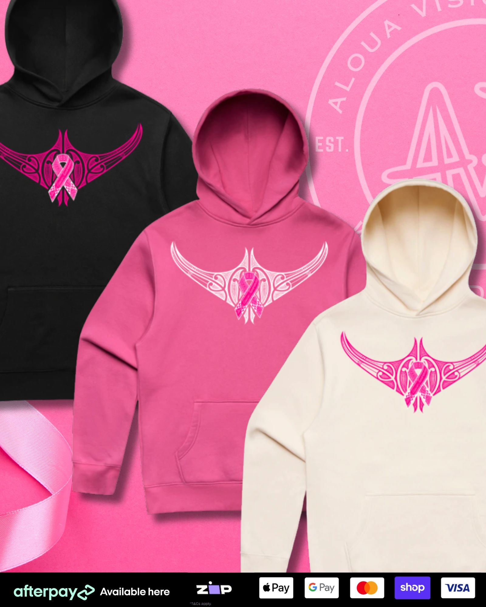 Breast Cancer Awareness Hoodie (Adults) Aloua Vision & Print
