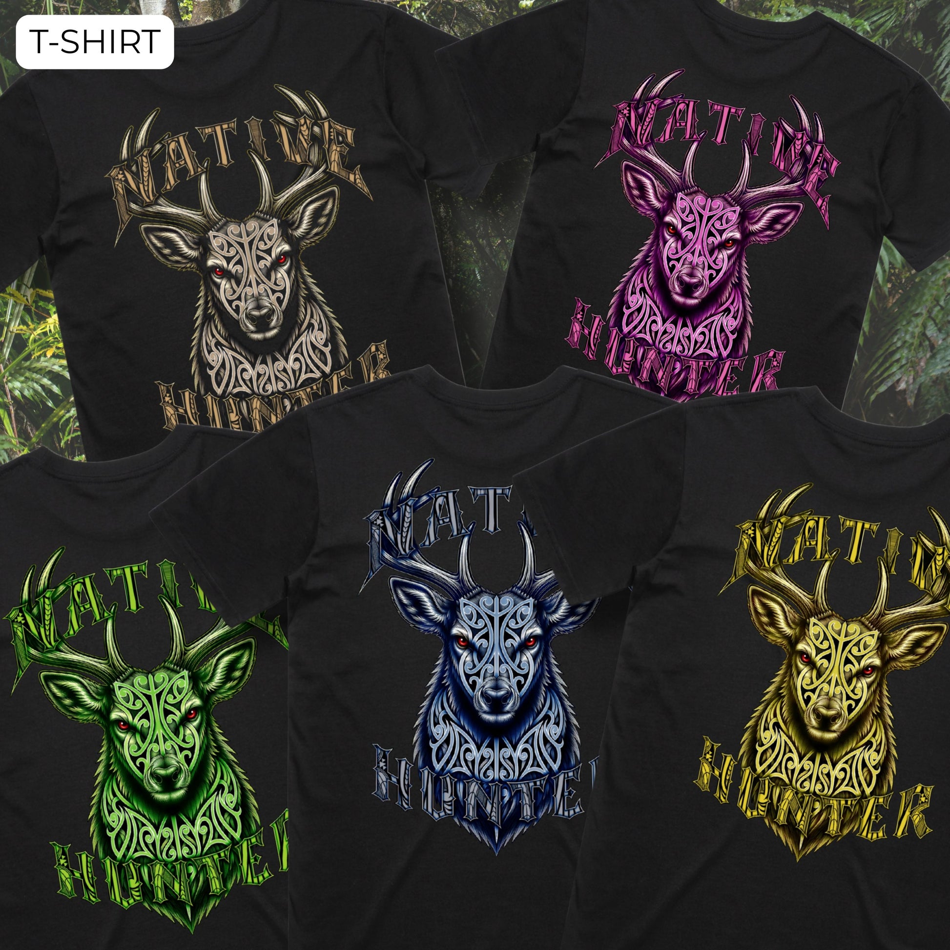 Native Hunter - Stag T-Shirt (Adults) Aloua Vision & Print